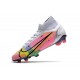 Nike Mercurial Superfly 8 Elite FG Homme Blanc Rose