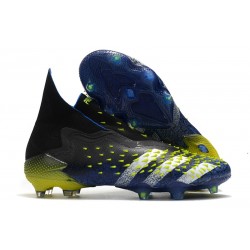 Crampons adidas Predator Freak + FG Bleu Jaune Blanc