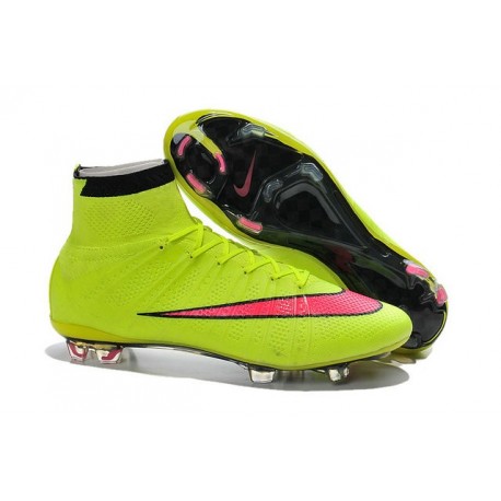 Nouveau Chaussures de Football Nike Mercurial Superfly 4 FG Volt Hyper Rose Noir