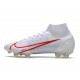 Nike Mercurial Superfly 8 Elite FG Homme Blanc Rouge