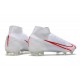 Nike Mercurial Superfly 8 Elite FG Homme Blanc Rouge