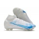 Nike Mercurial Superfly 8 Elite FG Homme Blanc Bleu