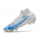 Nike Mercurial Superfly 8 Elite FG Homme Blanc Bleu