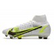 Nike Neuf Mercurial Superfly VIII Elite FG Silver Safari - Blanc Noir Argenté Jaune Fluo