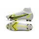 Nike Neuf Mercurial Superfly VIII Elite FG Silver Safari - Blanc Noir Argenté Jaune Fluo