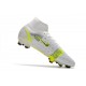 Nike Neuf Mercurial Superfly VIII Elite FG Silver Safari - Blanc Noir Argenté Jaune Fluo