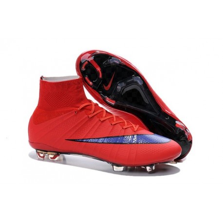 Nouveau Chaussures de Football Nike Mercurial Superfly 4 FG Rouge Vif Violet Persan Noir