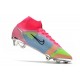 Nike Mercurial Superfly 8 Elite FG Homme Rose Bleu Vert