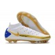 Chaussures Nike Phantom GT Elite DF FG Blanc Or Bleu