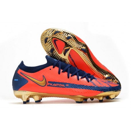 Chaussure Nike Phantom GT Elite FG Orange Or Bleu