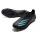 Crampon adidas X Ghosted.1 FG Superstealth - Noir Bleu cyan