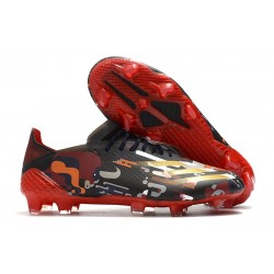 Crampon adidas X Ghosted.1 FG Noir Rouge Or