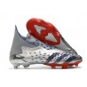 adidas Predator Freak + FG Argent Métallique Noir Foncé Equipe Bleu