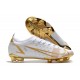 Nike Mercurial Vapor 14 Elite FG Chaussure Blanc Or