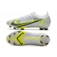 Nike Mercurial Vapor XIV Elite FG Blanc Noir Métallique Argent Volt