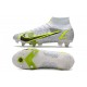 Nike Mercurial Superfly 8 Elite SG-Pro AC Silver Safari - Blanc Noir Argenté Jaune Fluo