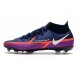 Nike Phantom GT2 Elite DF FG Bleu Marine Blanc Violet