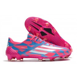 adidas F50 Ghosted Adizero FG Crampons Rose Bleu Blanc