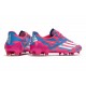 adidas F50 Ghosted Adizero FG Crampons Rose Bleu Blanc