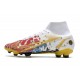 Nike Neuf Mercurial Superfly VIII Elite FG CR7 Blanc Rouge Bleu