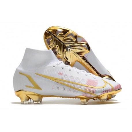 Nike Neuf Mercurial Superfly VIII Elite FG Blanc Rose Or