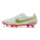 Crampon Nike Tiempo Legend 9 Elite FG Blanc Noir Carmin Rose Explosion