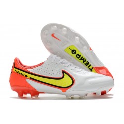 Crampon Nike Tiempo Legend 9 Elite FG Blanc Volt Carmin