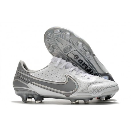 Crampon Nike Tiempo Legend 9 Elite FG Blanc Gris