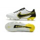 Crampon Nike Tiempo Legend 9 Elite FG Blanc Gris Foncé Noir Jaune Strike