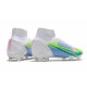 Nike Neuf Mercurial Superfly VIII Elite FG Blanc Bleu