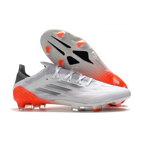 adidas X Speedflow.1 FG Chaussure Blanc Acier Métallique Rouge Solaire