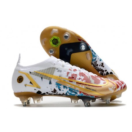 Nike Mercurial Vapor 14 Elite SG Pro Blanc Rouge Or