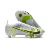 Nike Mercurial Vapor 14 Elite SG Pro Silver Safari - Blanc Noir Argenté Jaune Fluo