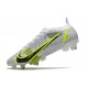 Nike Mercurial Vapor 14 Elite SG Pro Silver Safari - Blanc Noir Argenté Jaune Fluo