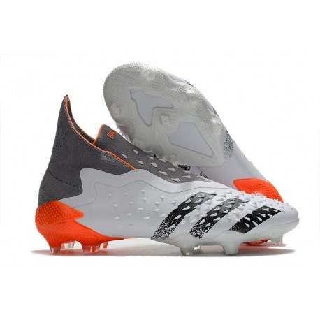 adidas Predator Freak + FG Blanc Acier Métallique Rouge Solaire