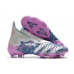 Crampons adidas Predator Freak + FG Argent Bleu Rose