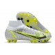 Nike Mercurial Superfly 8 Elite AG Silver Safari - Blanc Noir Argenté Jaune Fluo