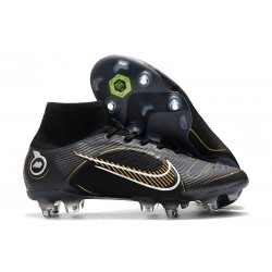 Nike Mercurial Superfly 8 Elite SG-Pro AC Noir Or Métallique Argent