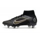 Nike Mercurial Superfly 8 Elite SG-Pro AC Noir Or Métallique Argent