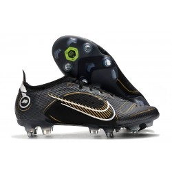 Nike Mercurial Vapor 14 Elite SG Pro Noir Or Métallique Argent