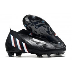 Chaussure adidas Predator Edge+ FG Noir Blanc Rouge Vif