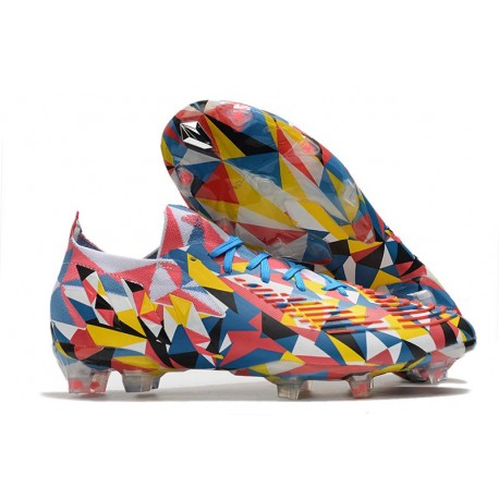 adidas Predator Edge.1 FG Low Geometric Bleu Equipe Jaune Rouge Solaire