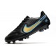 Crampon Nike Tiempo Legend 9 Elite FG Noir Bleu Or