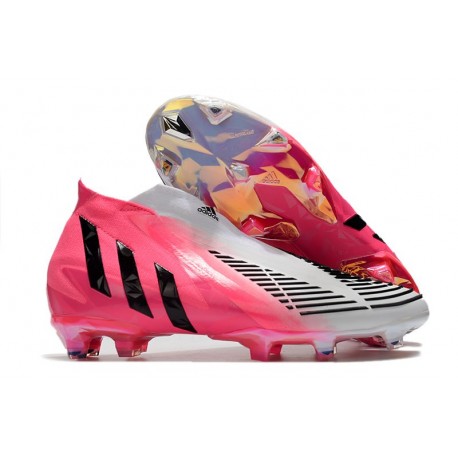 Chaussure adidas Predator Edge+ FG LZ+ Solar Rose Noir Blanc