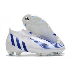 Chaussure adidas Predator Edge+ FG Blanc Bleu Hi Res Blanc