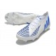 adidas Predator Edge.1 FG Crampons Blanc Bleu Hi Res Blanc