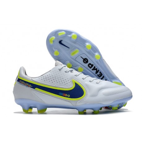 Crampon Nike Tiempo Legend 9 Elite FG Blanc Bleu