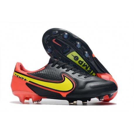 Crampon Nike Tiempo Legend 9 Elite FG Noir Jaune Rouge