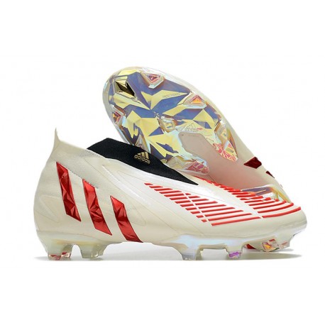 Chaussure adidas Predator Edge+ FG Showdown - Blanc Rouge Doré