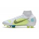 Nike 2022 Mercurial Superfly 8 Elite FG Blanc Bleu Jaune